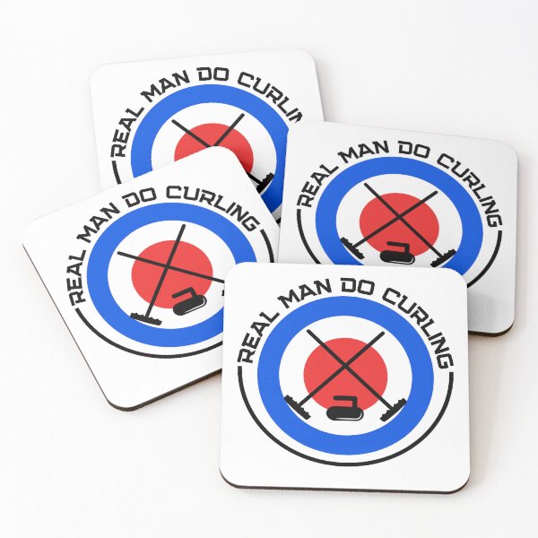 Item preview, Real man do curling funny winter sport design designed and sold by reka88.