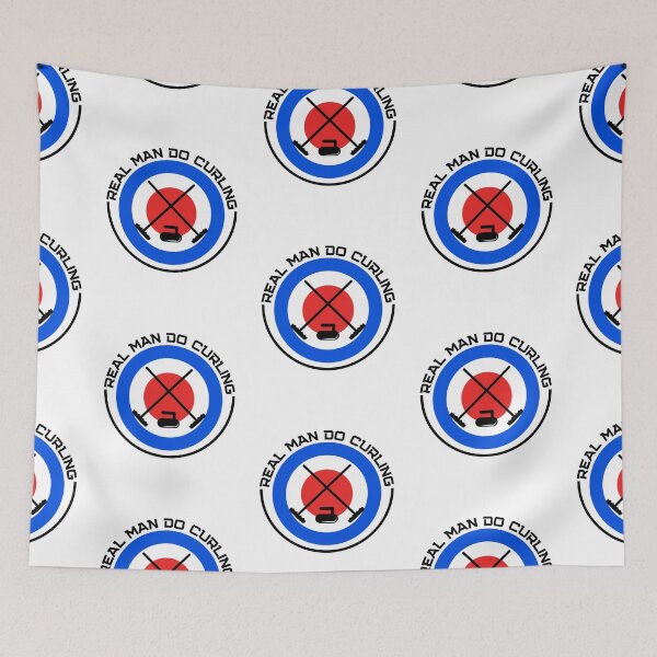 Item preview, Real man do curling funny winter sport design designed and sold by reka88.