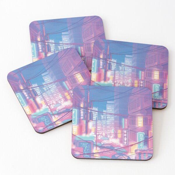 Item preview, The neon Tokyo streets (soft pastel colors) designed and sold by AnGoArt.