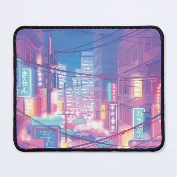 Item preview, The neon Tokyo streets (soft pastel colors) designed and sold by AnGoArt.