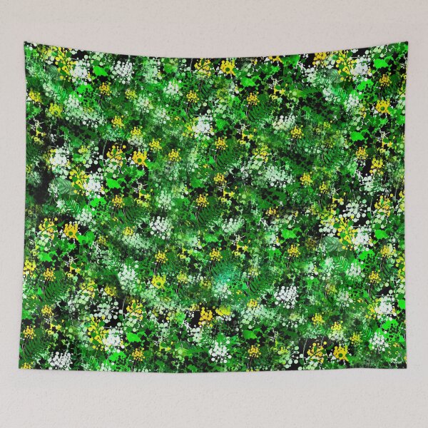 Item preview, White Yellow and Green Flower Pattern designed and sold by designs-by-ann.