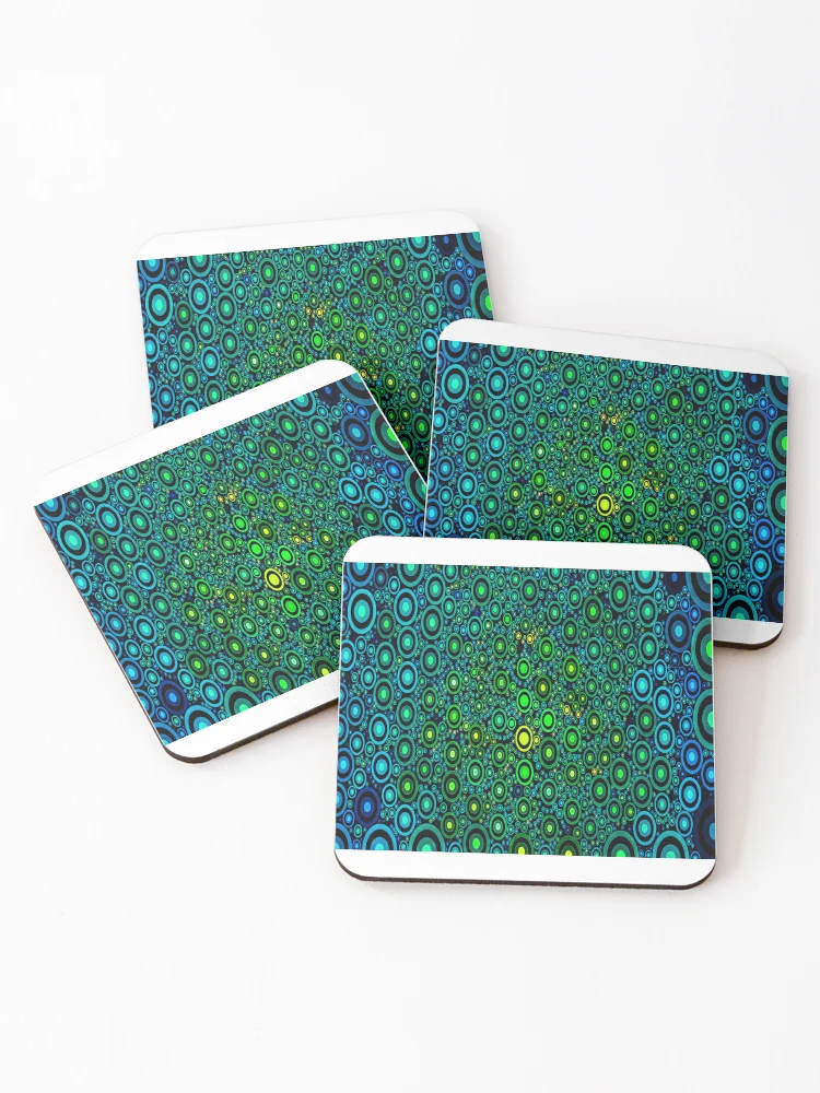 Thumbnail 1 of 5, Coasters (Set of 4), Color Combination Pattern, Retro Abstract Multi Color Pattern designed and sold by Mr-true-design.