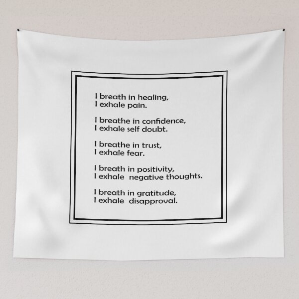 Aperçu de l'œuvre Inspirez Expirez Affirmations positives et messages inspirants créée et vendue par Inspirationmotivation.