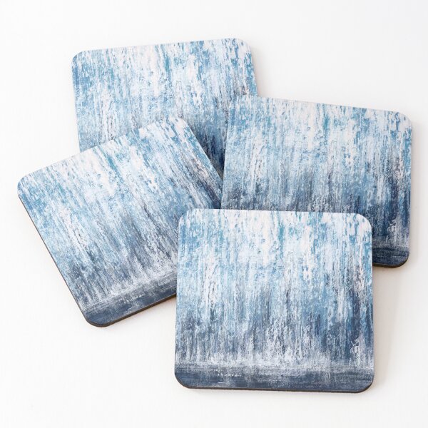 Item preview, Abstract blue and white waterfall- oil paint  designed and sold by Inktown.
