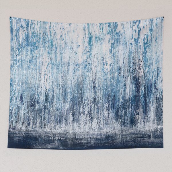 Item preview, Abstract blue and white waterfall- oil paint  designed and sold by Inktown.
