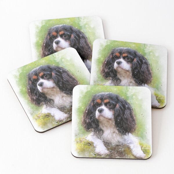 Aperçu de l'œuvre Aquarelle de chiot cavalier créée et vendue par PetsArt.