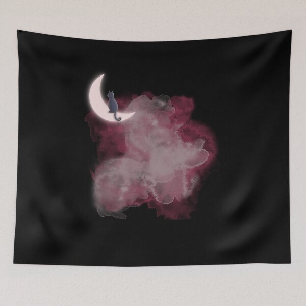 Item preview, Cat in the moon designed and sold by SeekingMeaning.
