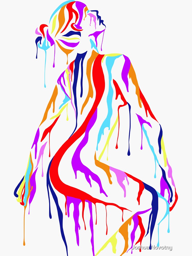 "Dripping Paint on Woman (No Background)" Sticker for Sale by novotnyz