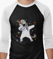 Dabbing Unicorn - Dance, Rainbows, Magic, Stars, Fluffy Fun! Men's Baseball ¾ T-Shirt