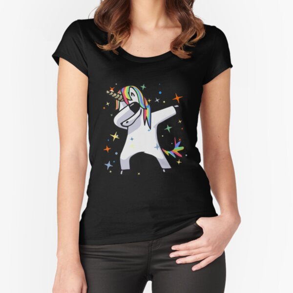 Regenbögen Tailliertes Rundhals-Shirt