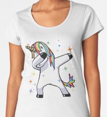 Dabbing Unicorn - Dance, Rainbows, Magic, Stars, Fluffy Fun! Women's Premium T-Shirt