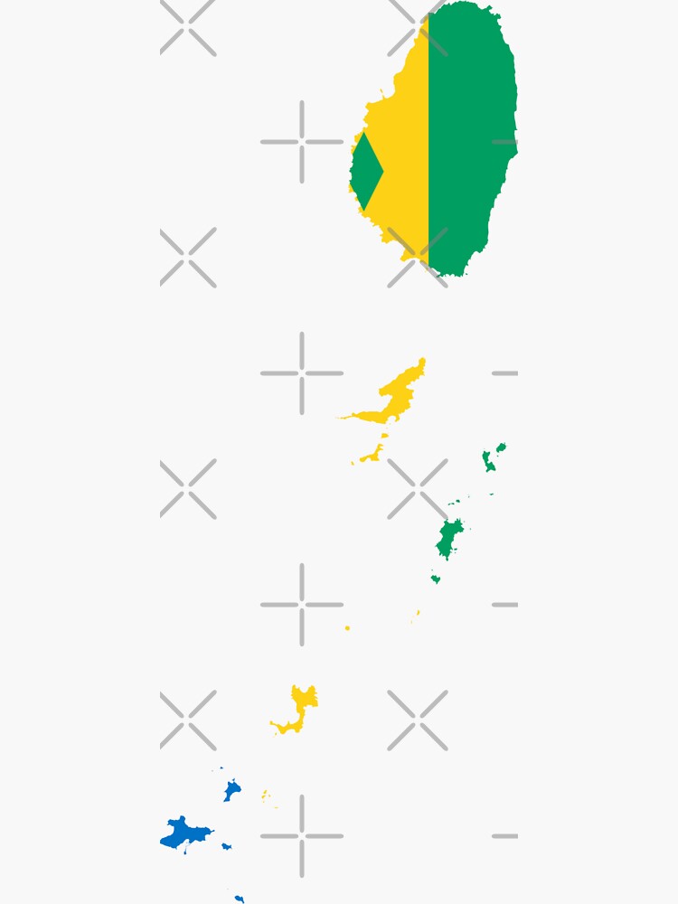"Flag map of Saint Vincent and the Grenadines" Sticker for Sale by mo91