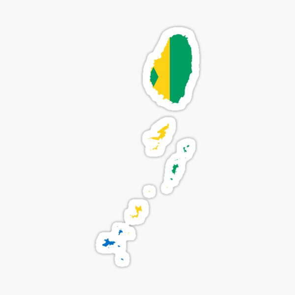 "Flag map of Saint Vincent and the Grenadines" Sticker for Sale by mo91