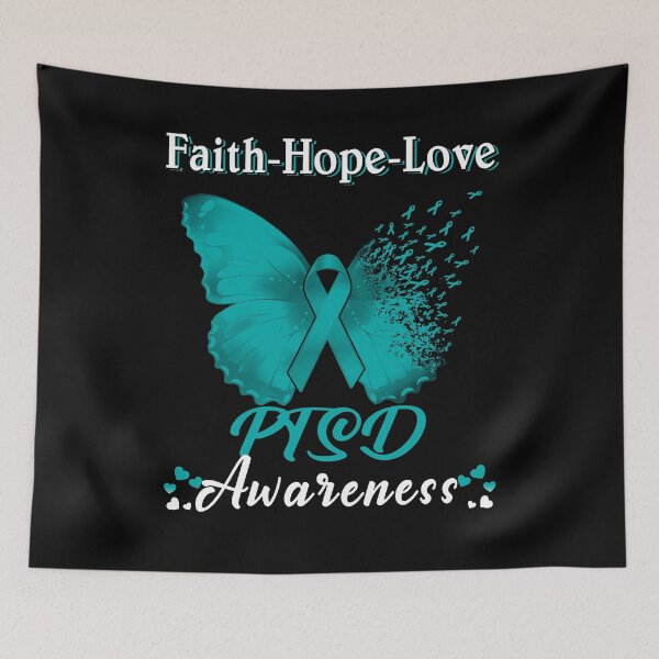Item preview, Faith Hope Love Butterfly PTSD Awareness designed and sold by Gillosina.