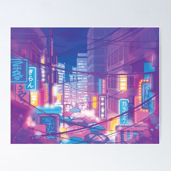 Item preview, The neon Tokyo streets designed and sold by AnGoArt.