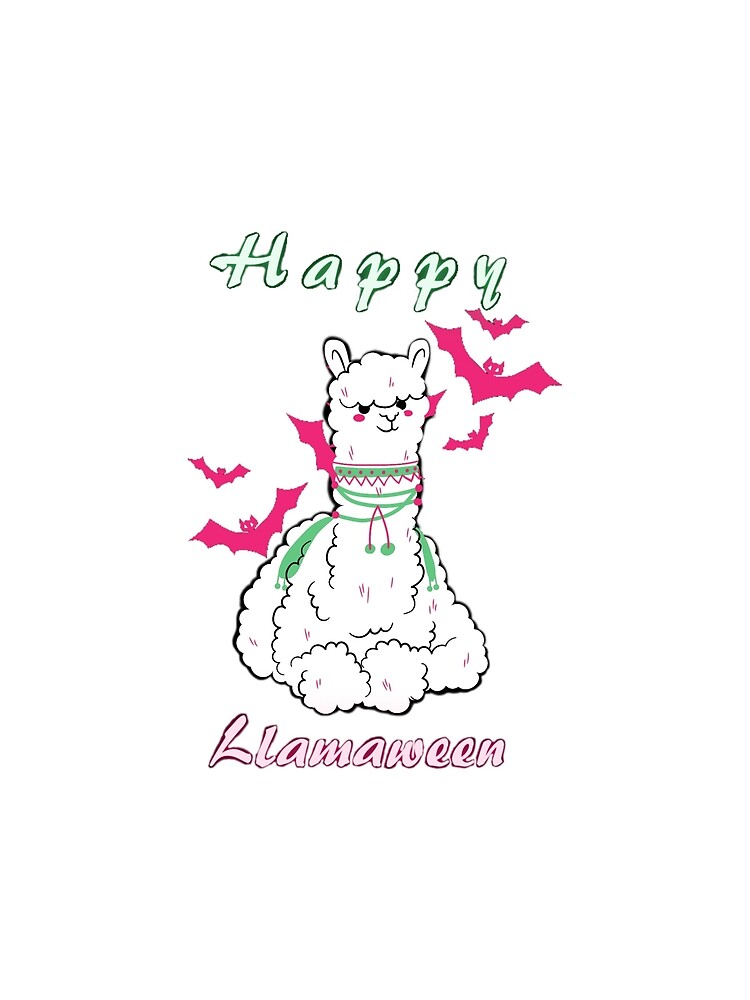Discover Happy Llamaween Funny Halloween white Llama Girls boys kids Premium Matte Vertical Poster