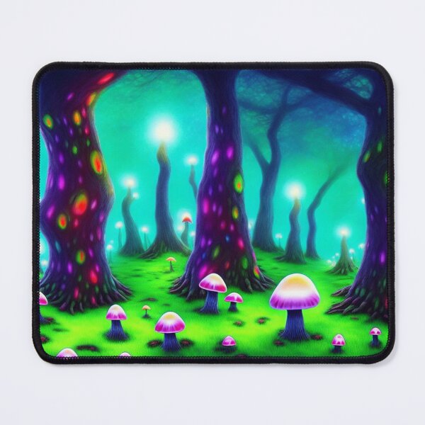 Item preview, Psychedelic mushroom forest with multicoloured glowing trees I designed and sold by BrachiaST.