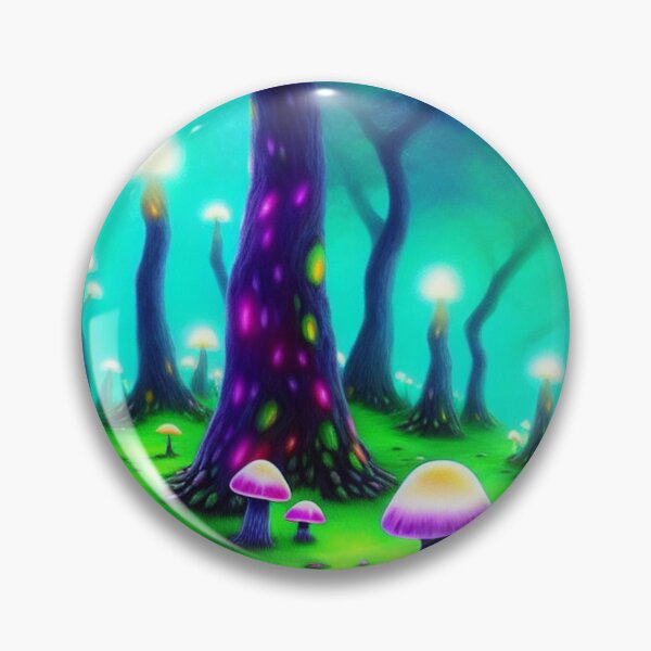 Item preview, Copy of Psychedelic mushroom forest with multicoloured glowing trees II designed and sold by BrachiaST.