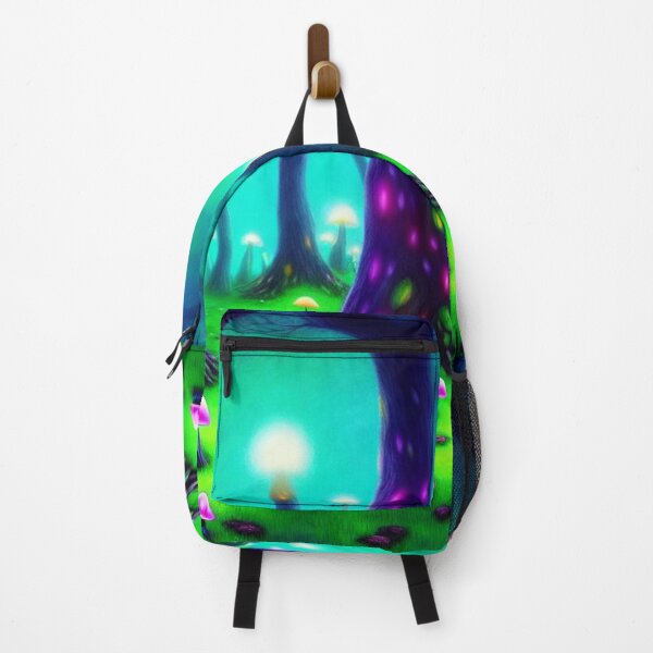 Vista previa del artículo con la obra «Copia del bosque de hongos psicodélicos con árboles multicolores que brillan intensamente II», diseñado y vendido por BrachiaST.