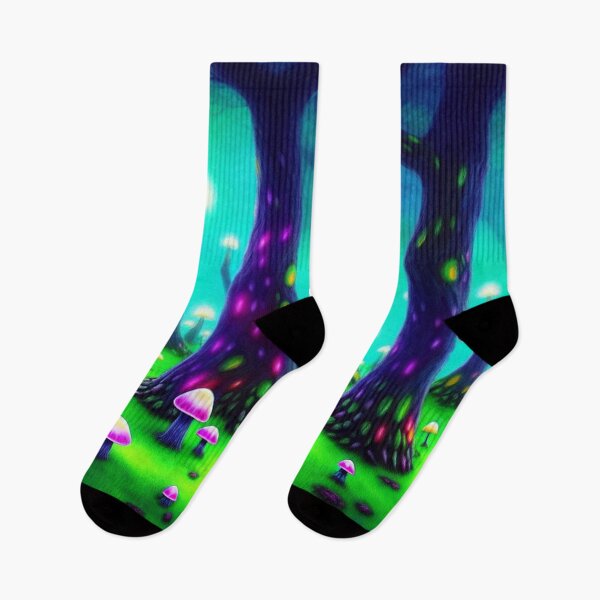 Item preview, Copy of Psychedelic mushroom forest with multicoloured glowing trees II designed and sold by BrachiaST.