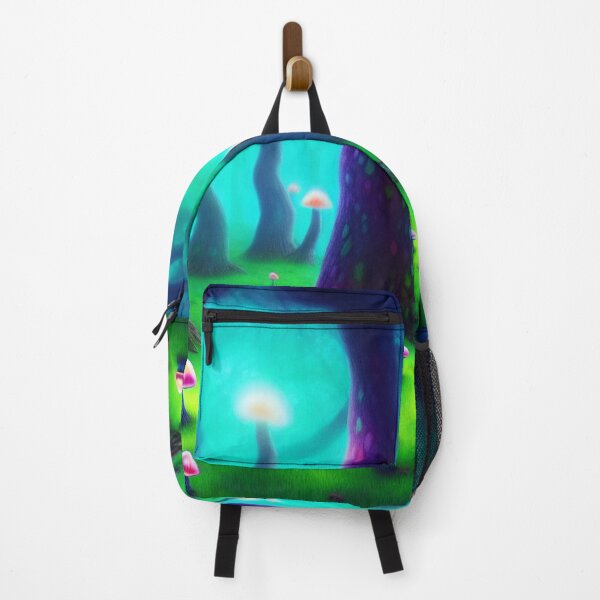 Vista previa del artículo con la obra «Bosque de hongos psicodélicos con árboles multicolores que brillan intensamente III», diseñado y vendido por BrachiaST.