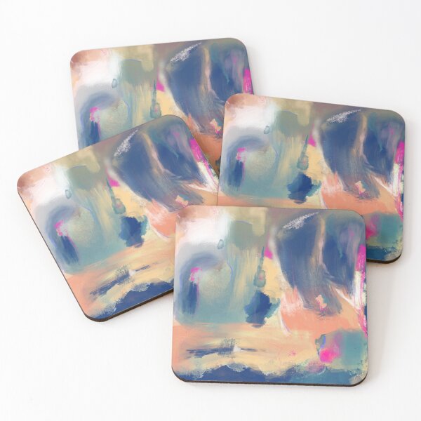 Artikelvorschau, Abstrakte Kunst 2 blau orange pink entworfen und verkauft von Audrey Keyes.