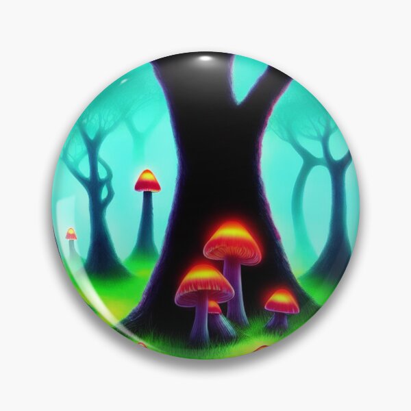 Item preview, Spooky forest with glowing orange mushrooms designed and sold by BrachiaST.