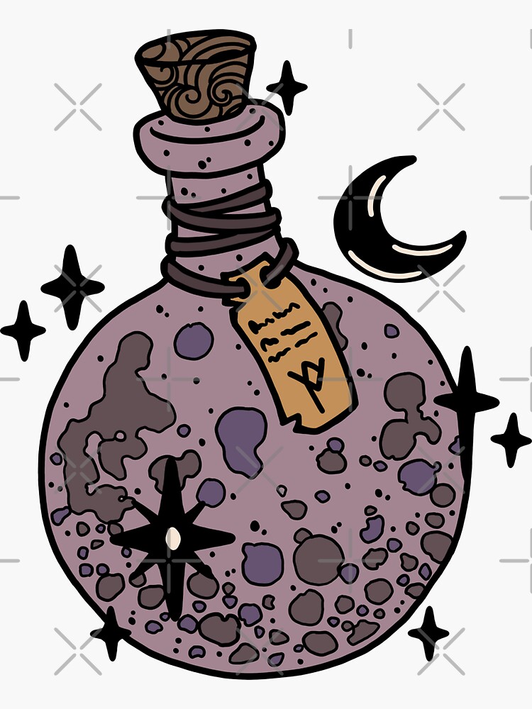 Purple Witchy Potion Bottle Sticker For Sale By Dark Fairy Redbubble