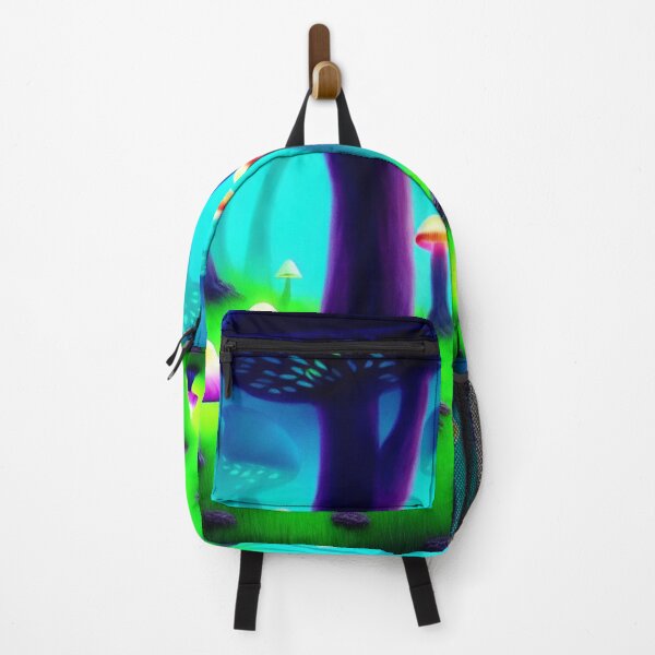 Vista previa del artículo con la obra «Bosque de hongos psicodélicos con hongos brillantes», diseñado y vendido por BrachiaST.