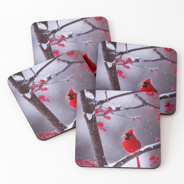 Item preview, Red Cardinal in the snow on a tree designed and sold by breaker160.
