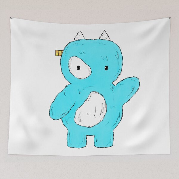 Item preview, Cute Blue Halloween Monster Illustration designed and sold by ThornsBlvd.