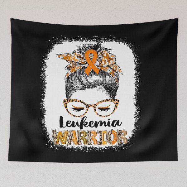 Item preview, Messy Bun Leopard Leukemia Warrior designed and sold by rechardtee.