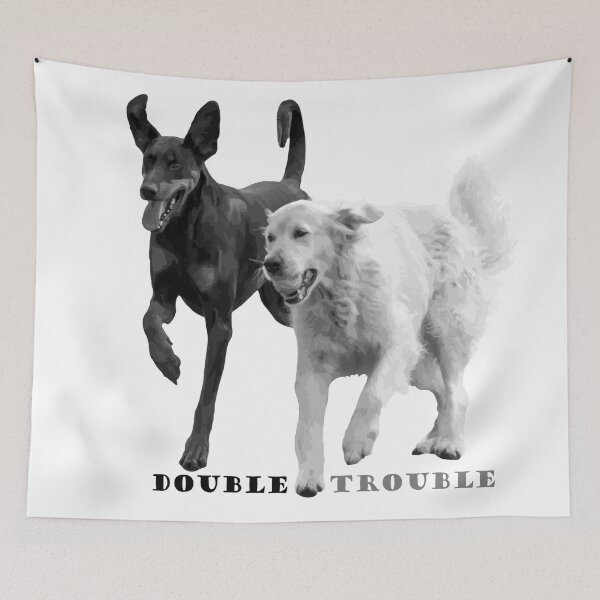 Item preview, Dogs in Action: Double Trouble Greyscale Logo designed and sold by Alius Imago.
