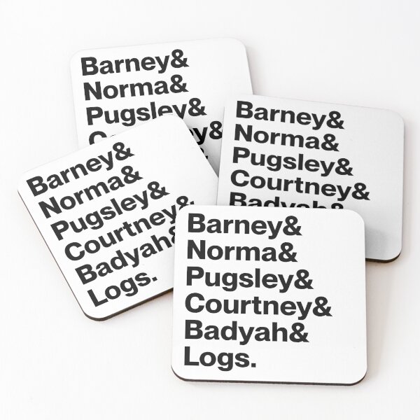 Item preview, Barney & Norma & Pugsley & Courtney & Badyah & Logs | Dead End: Paranormal Park Character Names (Black text) designed and sold by landiceleigh.