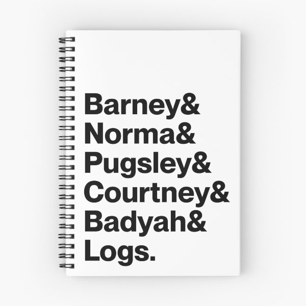 Item preview, Barney & Norma & Pugsley & Courtney & Badyah & Logs | Dead End: Paranormal Park Character Names (Black text) designed and sold by landiceleigh.