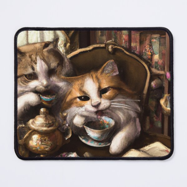 Item preview, The Cats, Mia and Aria, tea time in the library (Baroque) designed and sold by thecatandkettle.