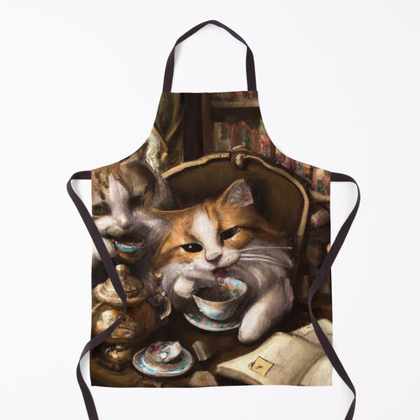 Item preview, The Cats, Mia and Aria, tea time in the library (Baroque) designed and sold by thecatandkettle.