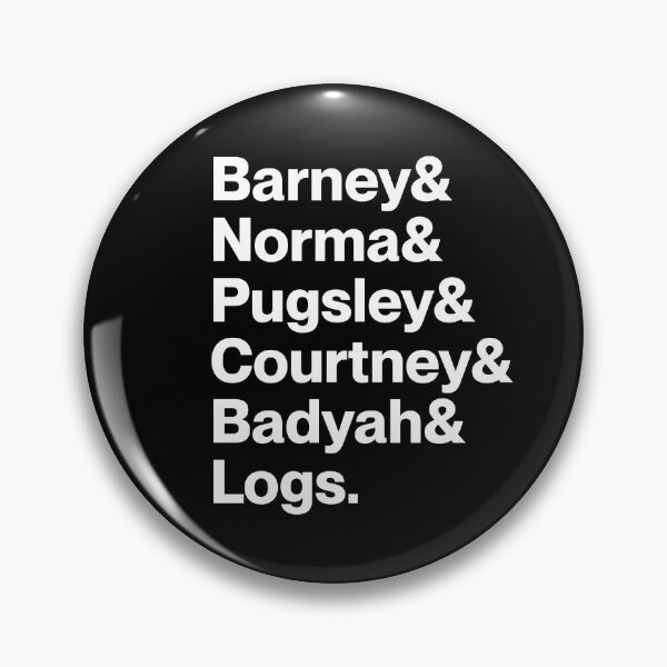 Item preview, Barney & Norma & Pugsley & Courtney & Badyah & Logs | Dead End: Paranormal Park Character Names (White text) designed and sold by landiceleigh.
