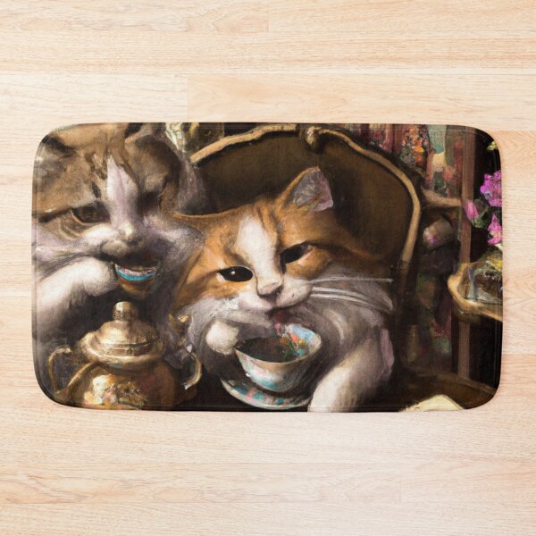 Item preview, The Cats, Mia and Aria, tea time in the library (Baroque) designed and sold by thecatandkettle.