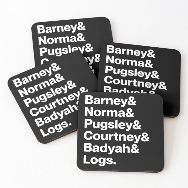 Item preview, Barney & Norma & Pugsley & Courtney & Badyah & Logs | Dead End: Paranormal Park Character Names (White text) designed and sold by landiceleigh.