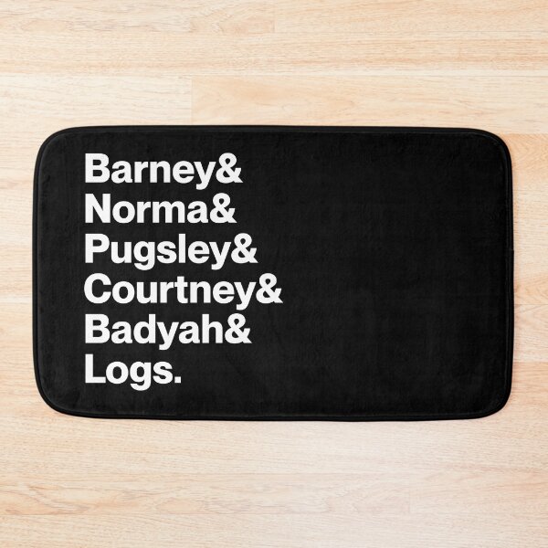 Item preview, Barney & Norma & Pugsley & Courtney & Badyah & Logs | Dead End: Paranormal Park Character Names (White text) designed and sold by landiceleigh.