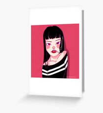 GIRL SMOKE Greeting Card