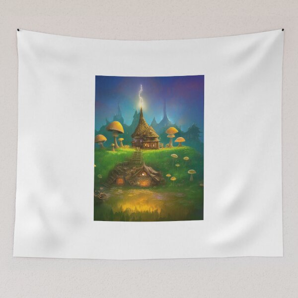 Item preview, hermosa casita en el bosque rodeada de setas designed and sold by WearZoid.