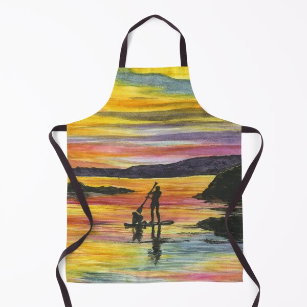 Item preview, Paddle Boarders at Sunset in Porth Castell at Trearddur Bay on Anglesey North Wales  designed and sold by LymphomaLass.