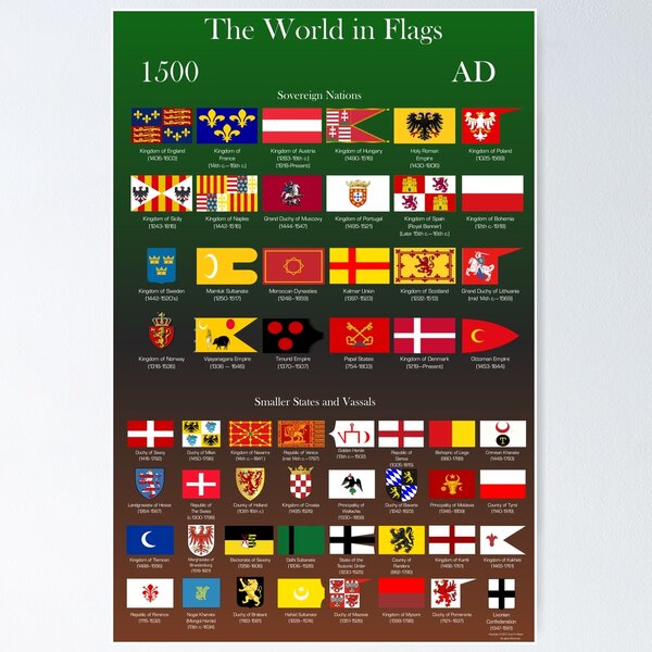 Item preview, 1500 AD Flags of the World designed and sold by Evan R. Meyer.