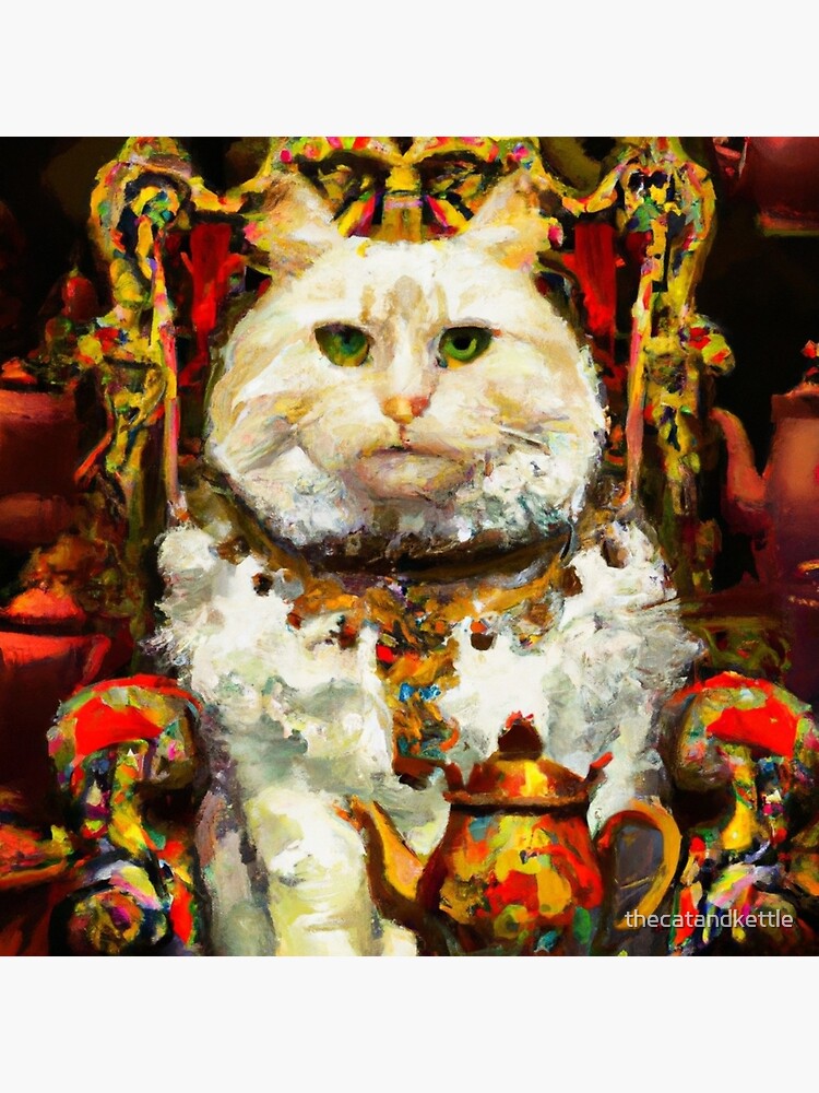 Victoria the Cat, with throne and tea kettle (Baroque) Art Board Print for  Sale by thecatandkettle