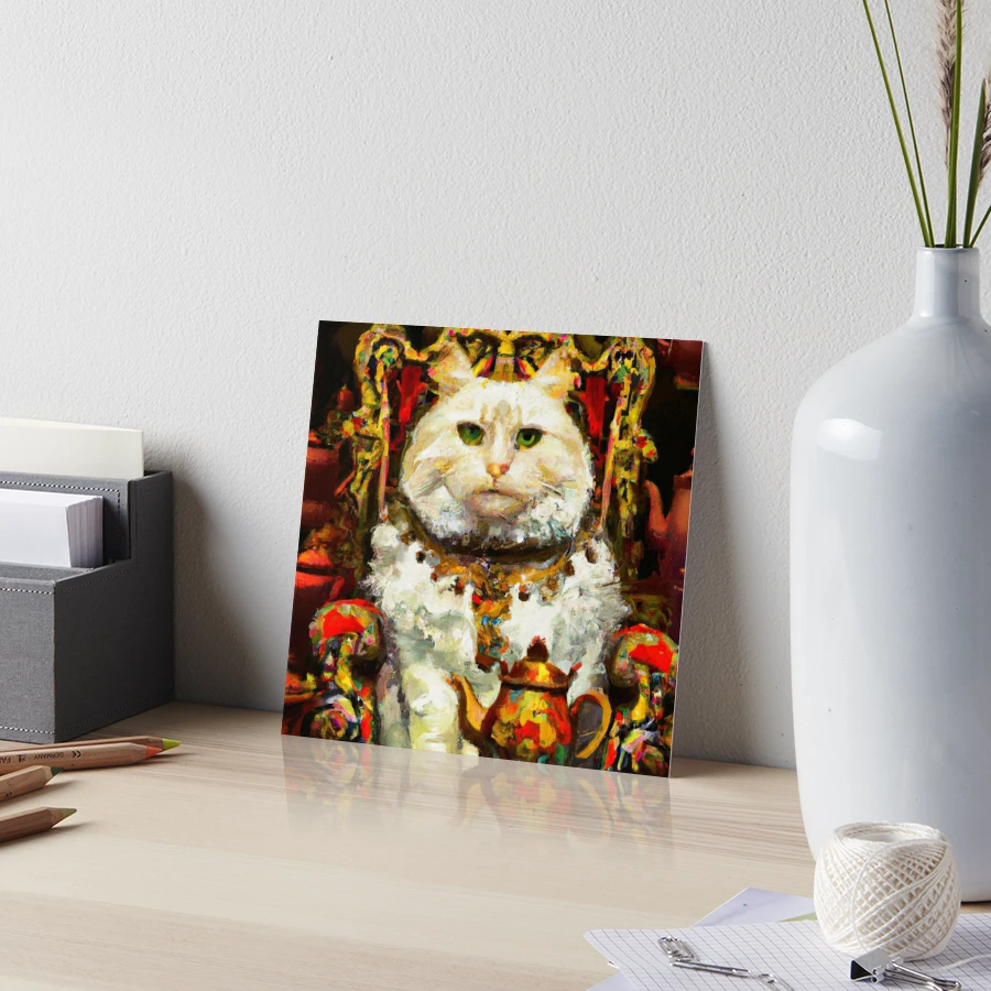 Victoria the Cat, with throne and tea kettle (Baroque) Art Board Print for  Sale by thecatandkettle