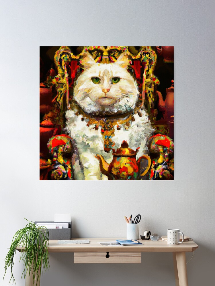 Victoria the Cat, with throne and tea kettle (Baroque) Art Board Print for  Sale by thecatandkettle