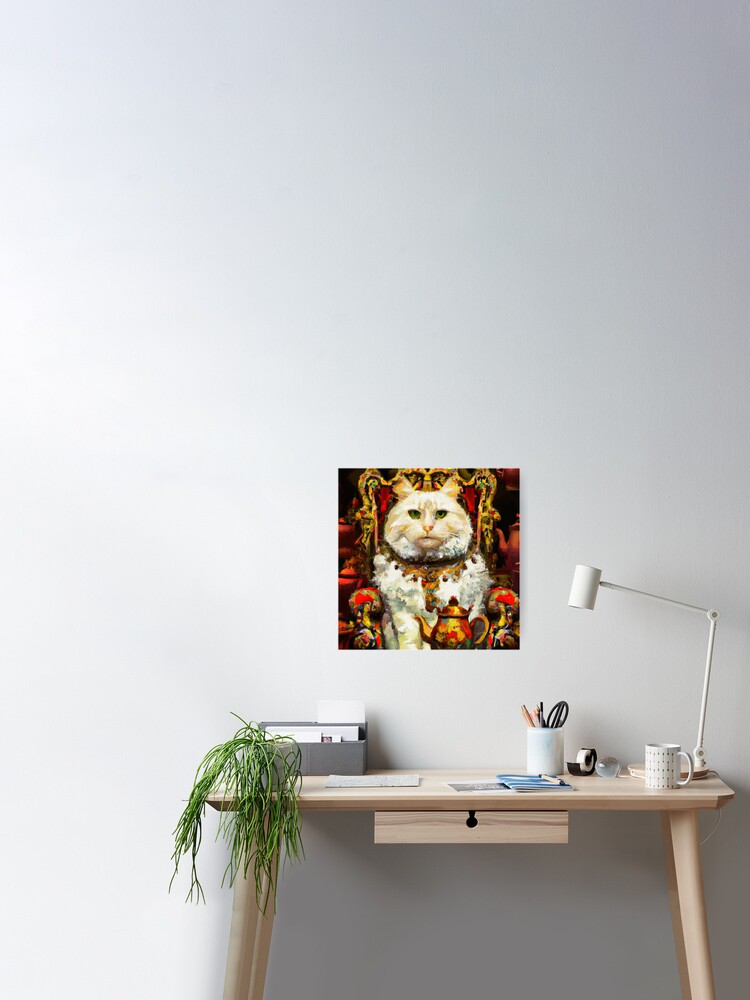 Victoria the Cat, with throne and tea kettle (Baroque) Art Board Print for  Sale by thecatandkettle