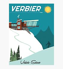 Verbier Ski poster Photographic Print